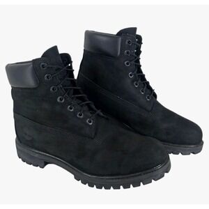 Timberland Premium 6" Waterproof Boots Mens 10.5 W Black Leather 400g Primaloft
